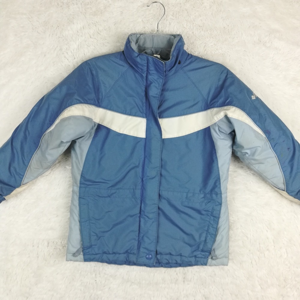 Columbia Girls Jacket Insulated Blue Full Zip Pockets Youth 7 8